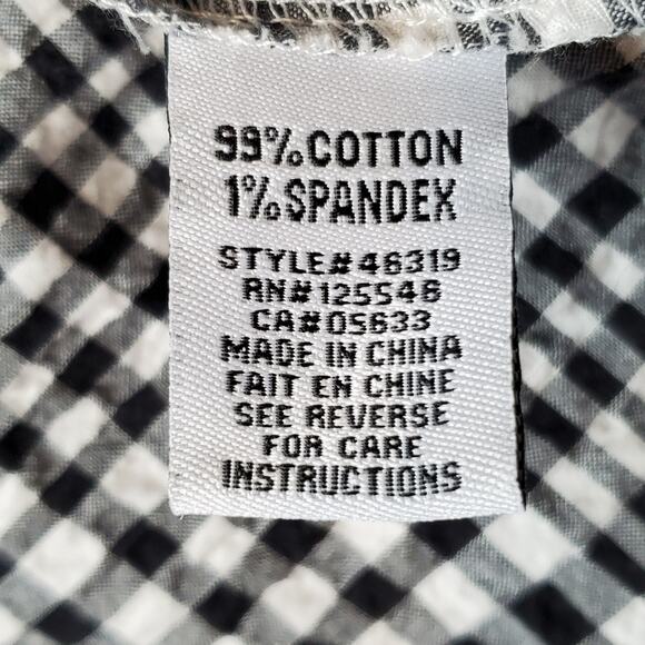 Habitat Women's Size M Girl Gone Plaid Mixed Pocket Shirt Black Plaid 46319 - Picture 7 of 7